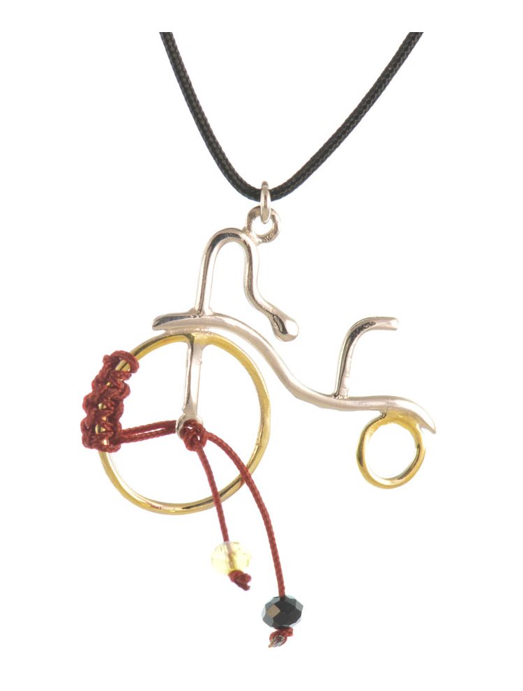 Χειροποίητο κολιέ από ασήμι 925 με σχέδιο ποδήλατο