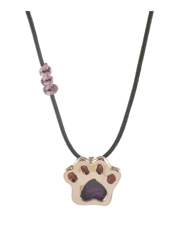 Χειροποίητο κολιέ πατούσα από ασήμι με σμάλτο