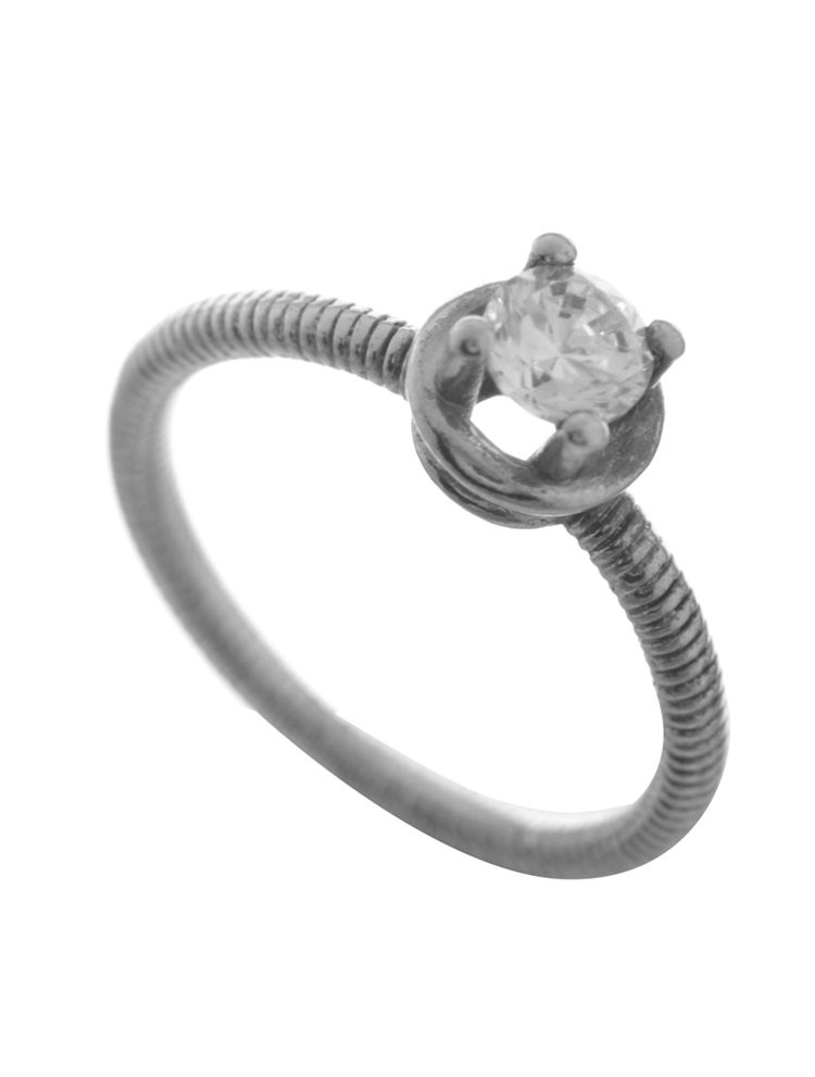 Μονόπετρο δαχτυλίδι από ασήμι με πέτρα ζιργκόν