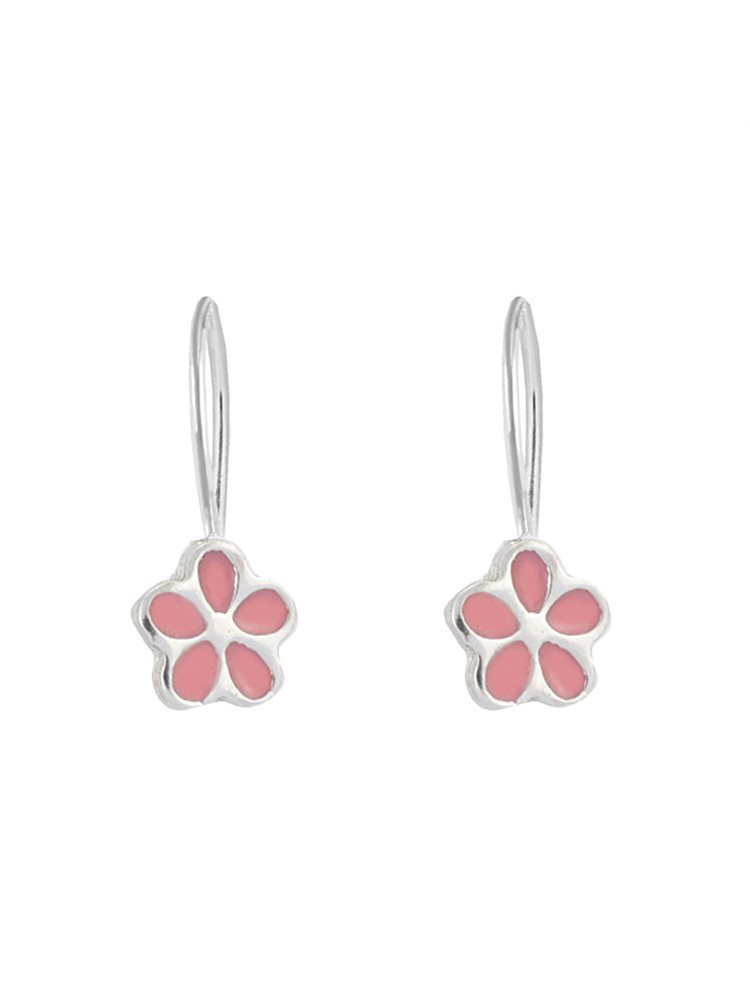 Παιδικά σκουλαρίκια λουλουδάκια κρεμαστά από ασήμι και σμάλτο