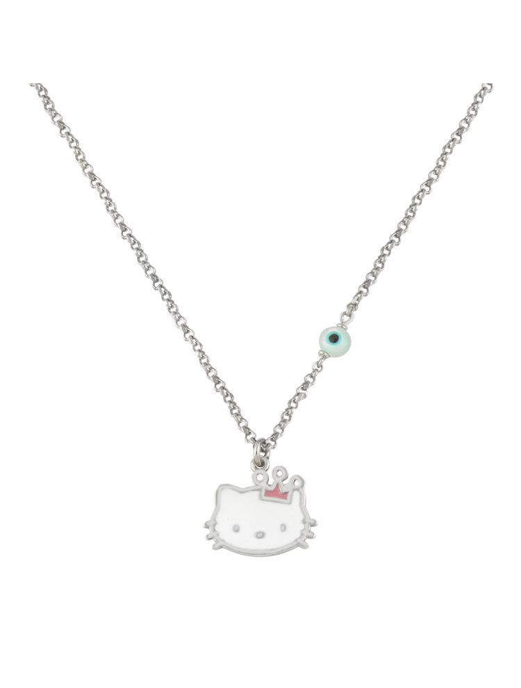 Παιδικό κολιέ από ασήμι με στοιχείο HELLO KITTY από ασήμι με σμάλτο