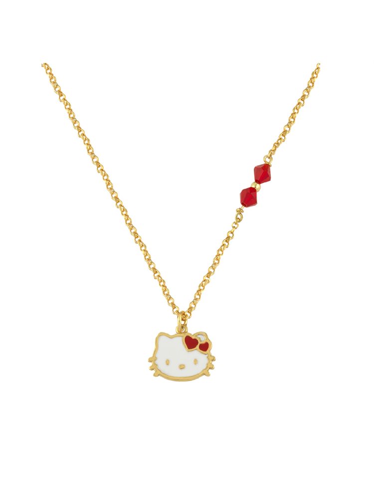 Παιδικό κολιέ από επιχρυσωμένο ασήμι με HELLO KITTY από ασήμι με σμάλτο