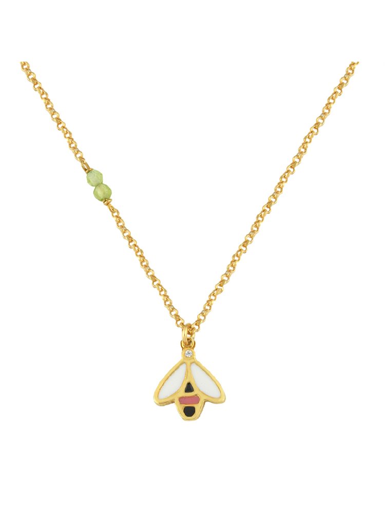 Παιδικό κολιέ από επιχρυσωμένο ασήμι με στοιχείο από ασήμι με σμάλτο