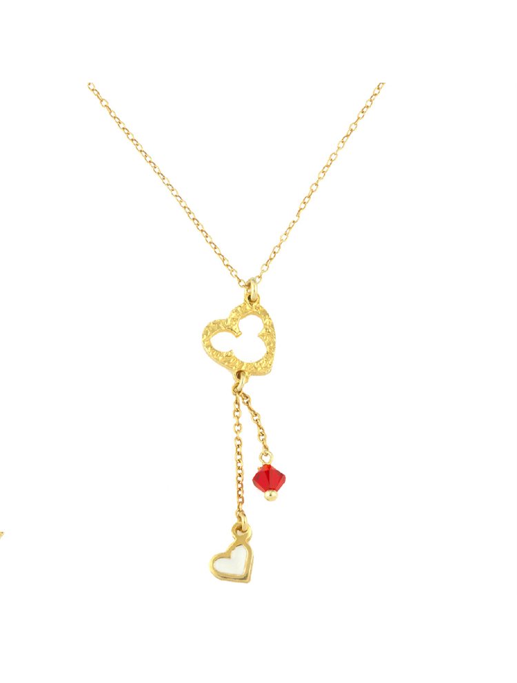 Παιδικό κολιέ από επιχρυσωμένο ασήμι με στοιχείο καρδία από ασήμι με σμάλτο