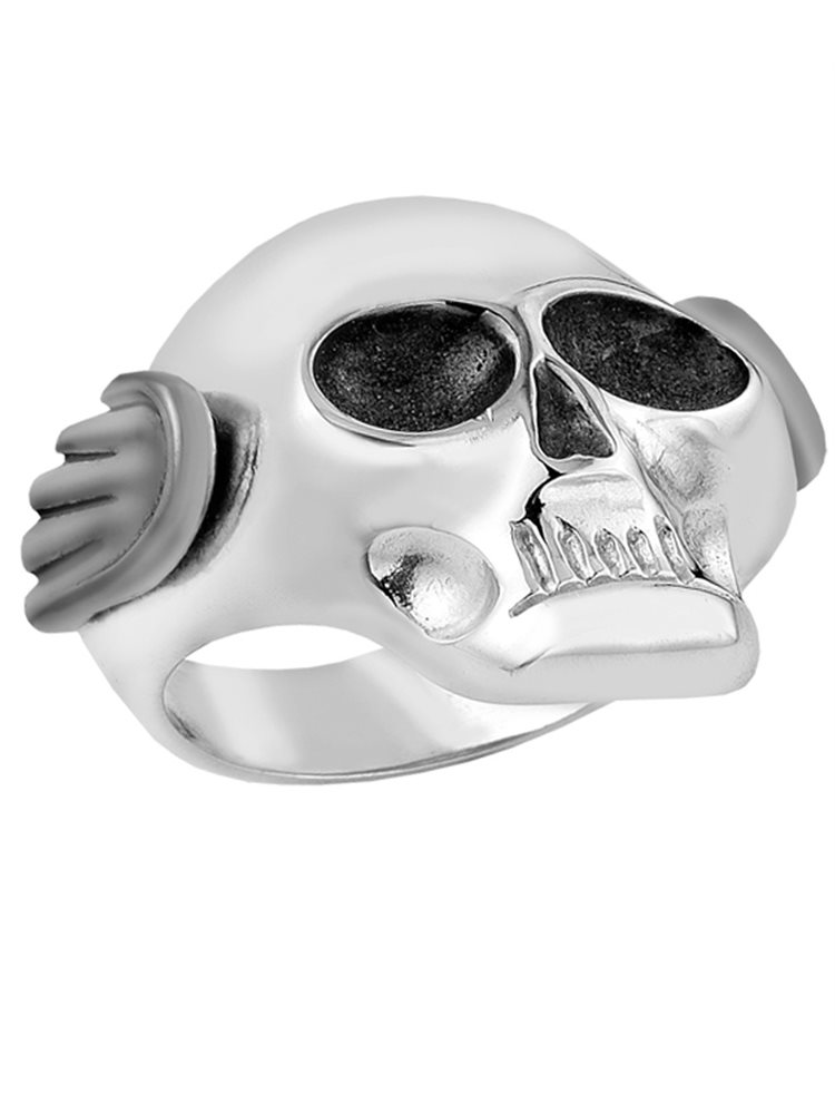 Δαχτυλίδι από ασήμι με νεκροκεφαλή