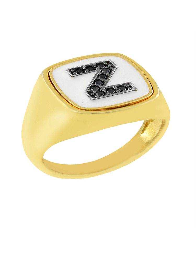 Δαχτυλίδι από επιχρυσωμένο ασήμι 925 με το μονόγραμμα Ζ