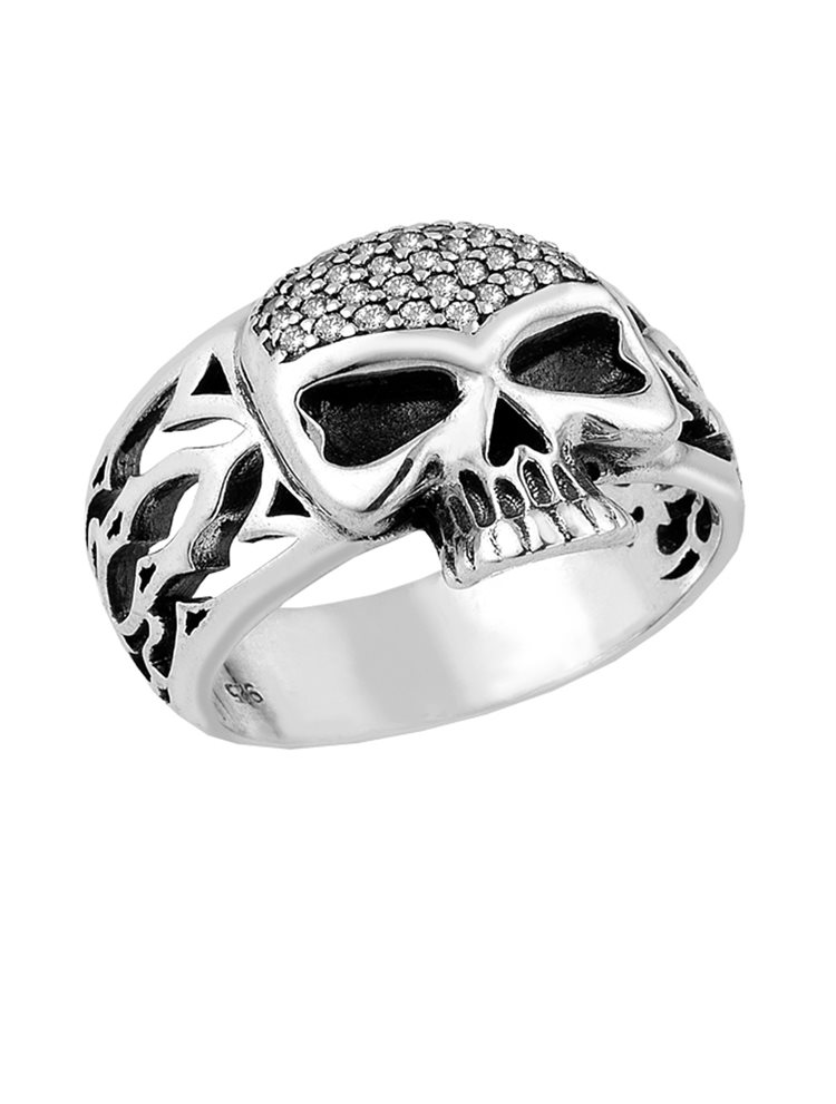 Δαχτυλίδι από ασήμι με νεκροκεφαλή