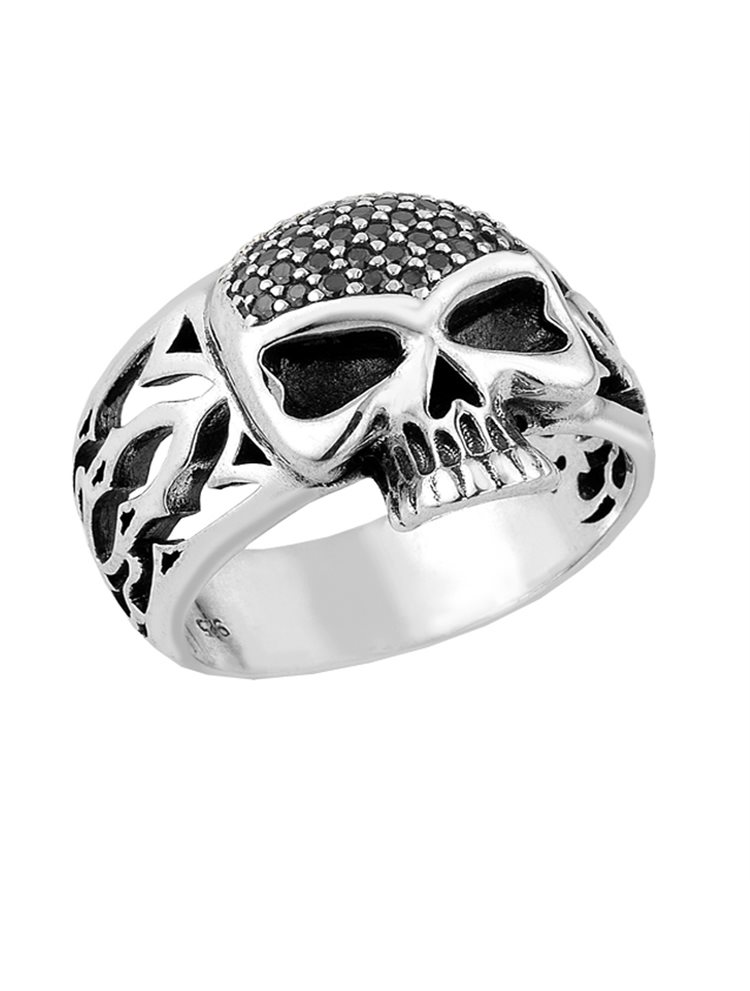 Δαχτυλίδι από ασήμι με νεκροκεφαλή