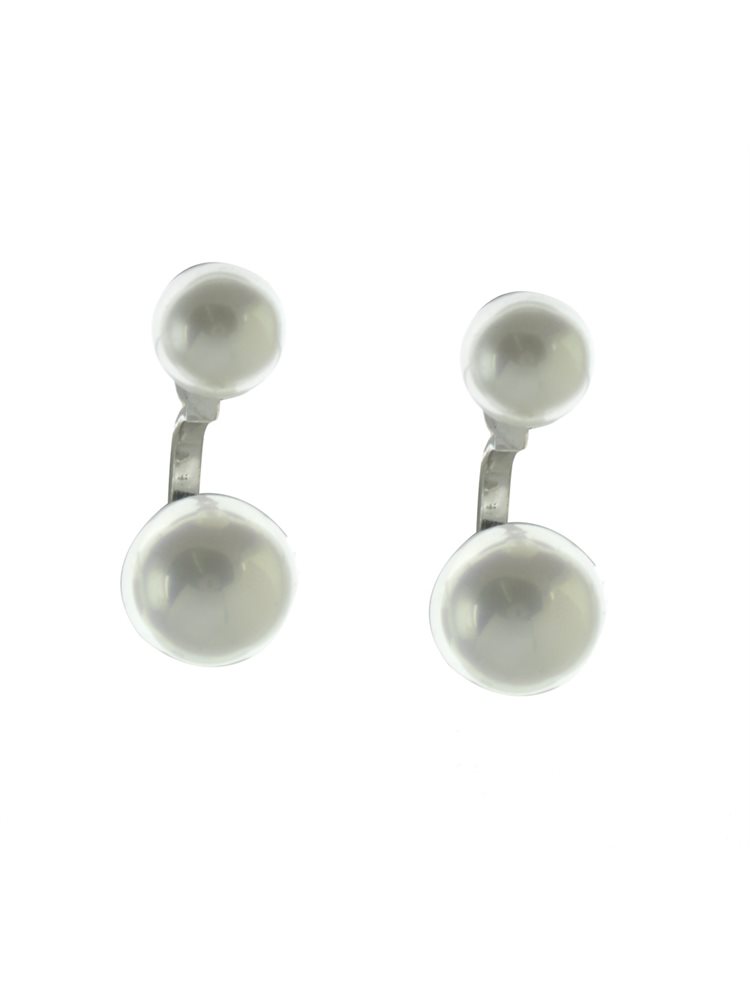 Εντυπωσιακό μοντέρνο ζευγάρι σκουλαρίκια από ασήμι με πέρλες