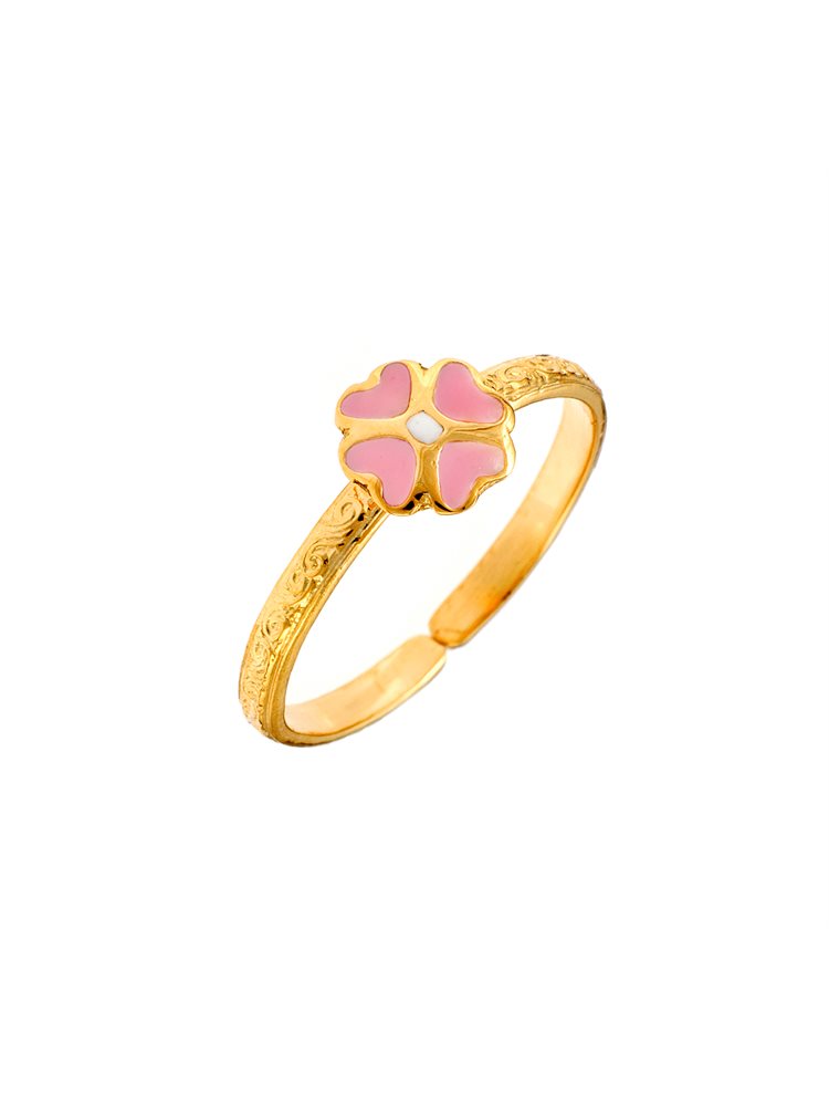 Παιδικό μοντέρνο δαχτυλίδι από χρυσό Κ9 με λουλούδι