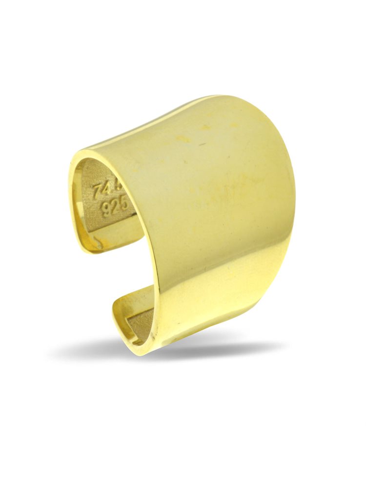 Χειροποίητο μοντέρνο δαχτυλίδι από επιχρυσωμένο ασήμι