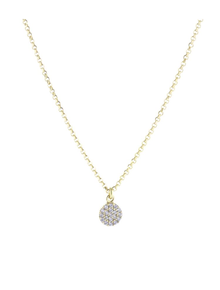 Κολιέ από επιχρυσωμένο ασήμι κύκλος με πέτρες ζιργκόν