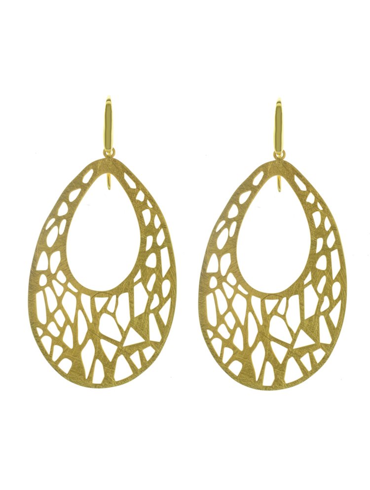 Εντυπωσιακά χειροποίητα σκουλαρίκια από επιχρυσωμένο ασήμι