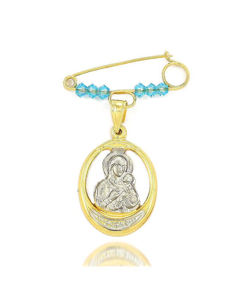 Χρυσή παραμάνα 9 καρατίων με την Παναγία