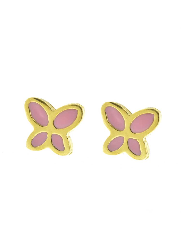 Παιδικά σκουλαρίκια από επιχρυσωμένο ασήμι πεταλούδες