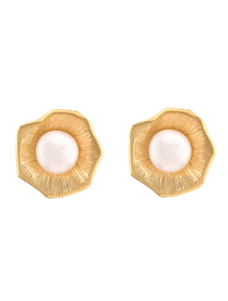 Χειροποίητα σκουλαρίκια από επιχρυσωμένο ασήμι με μαργαριτάρια