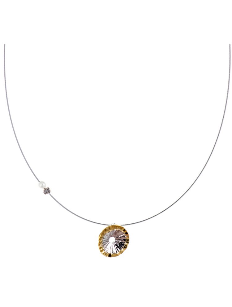 Χειροποίητο κολιέ από ασήμι και επιχρυσωμένο ασήμι