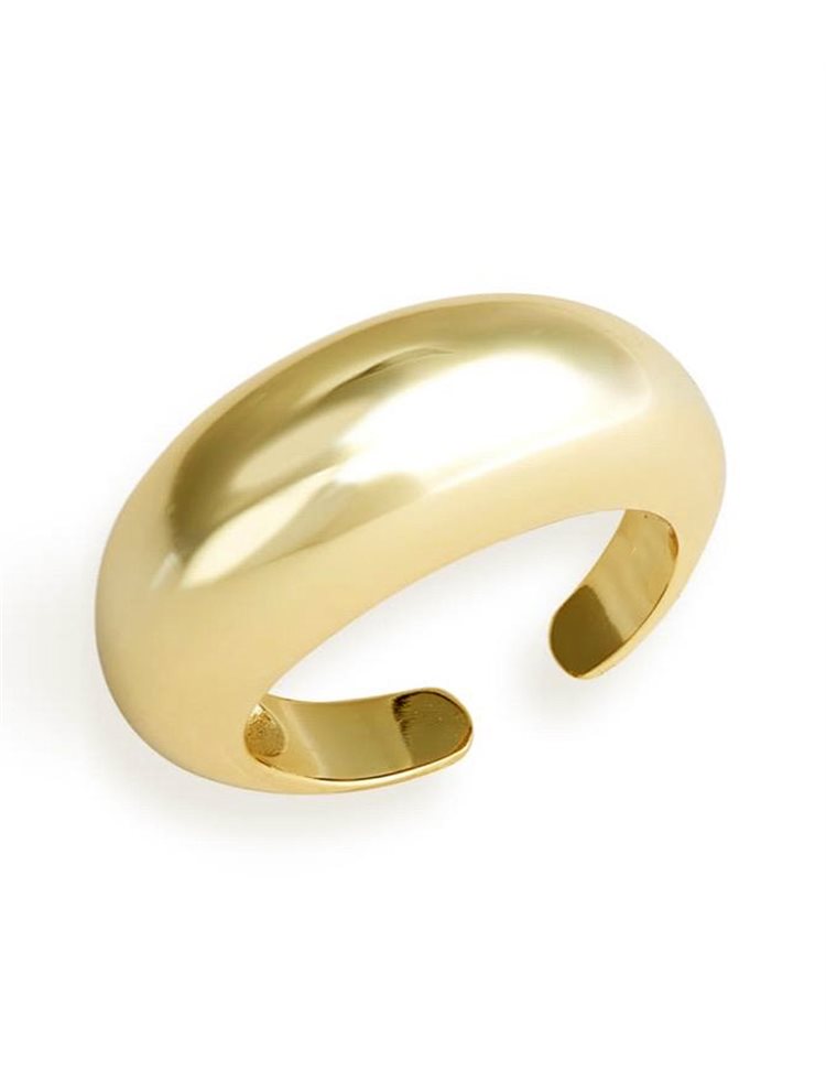 Μοντέρνο δαχτυλίδι από επιχρυσωμένο ασήμι λουστράτο
