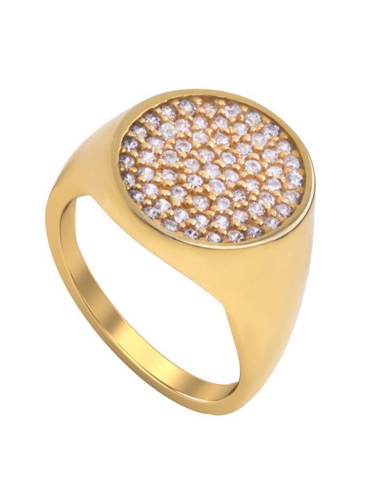 Δαχτυλίδι από επιχρυσωμένο ασήμι με πέτρες ζιργκόν