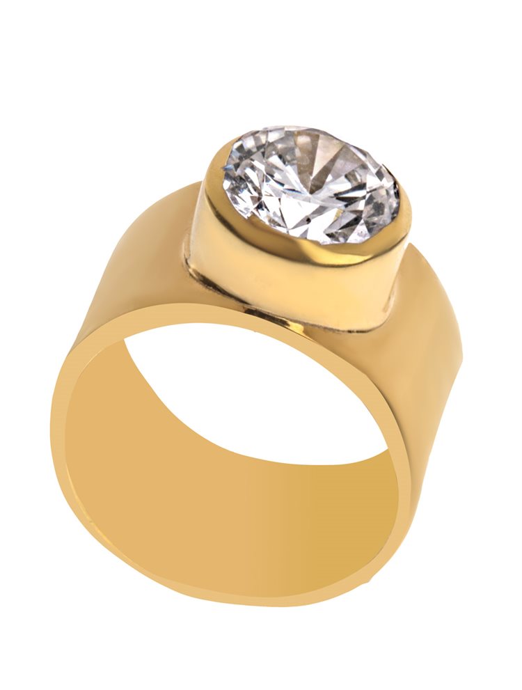 Δαχτυλίδι από επιχρυσωμένο ασήμι με εντυπωσιακή πέτρα ζιργκόν