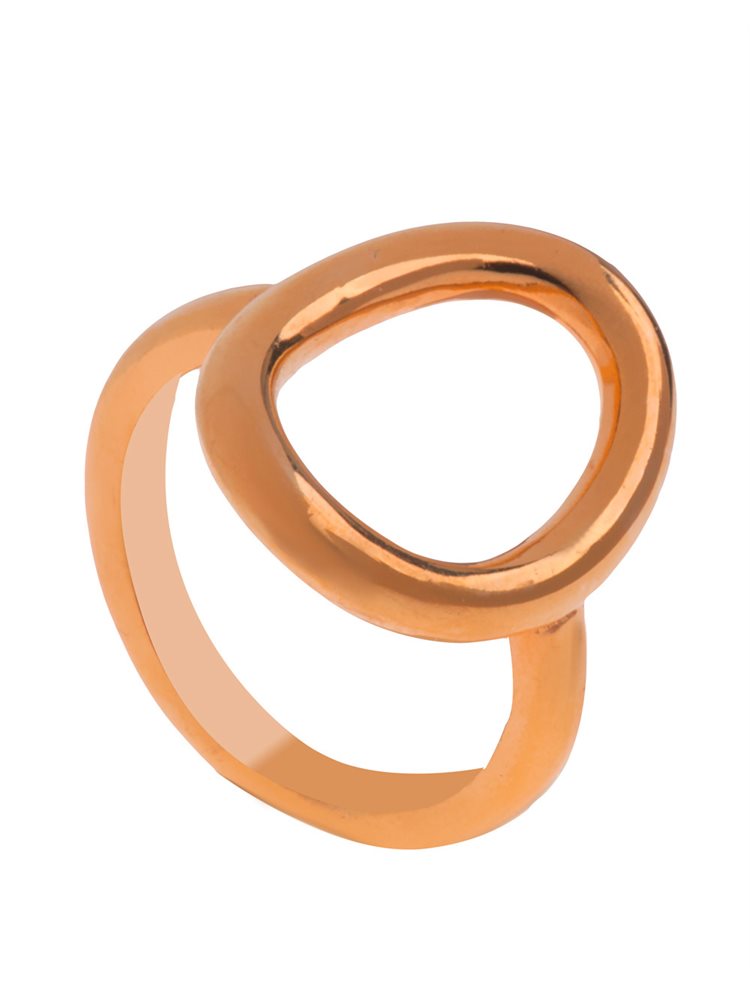 Δαχτυλίδι από ρόζ επιχρυσωμένο ασήμι με οβάλ