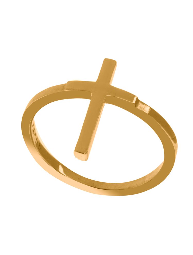 Δαχτυλίδι από επιχρυσωμένο ασήμι σταυρός