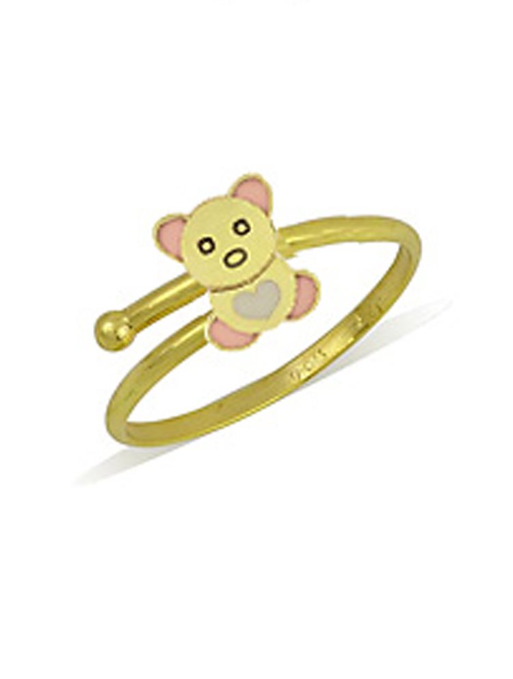 Παιδικό δαχτυλίδι χρυσό 14 καρατίων Κ14 με σμάλτο αρκουδάκι