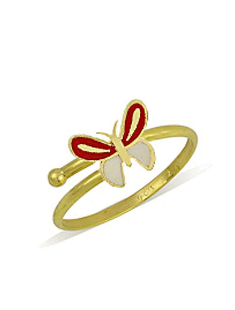 Παιδικό δαχτυλίδι χρυσό 14 καρατίων Κ14 με σμάλτο πεταλούδα