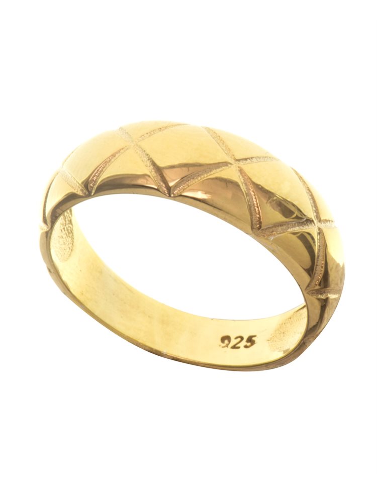 Μοντέρνο δαχτυλίδι λουστράτο από επιχρυσωμένο ασήμι 925