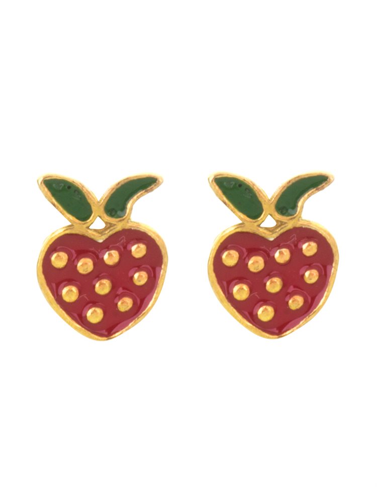 Παιδικό ζευγάρι σκουλαρίκια καρφωτό από επιχρυσωμένο ασήμι 925 με φραουλίτσες