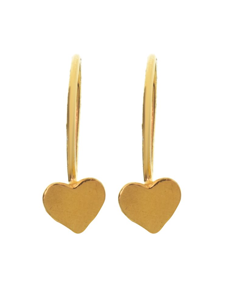 Παιδικό ζευγάρι σκουλαρίκια κρεμαστό από επιχρυσωμένο ασήμι 925 με καρδιές