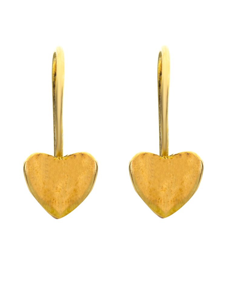 Παιδικό ζευγάρι σκουλαρίκια κρεμαστό από επιχρυσωμένο ασήμι 925 με σπαστή καρδιά