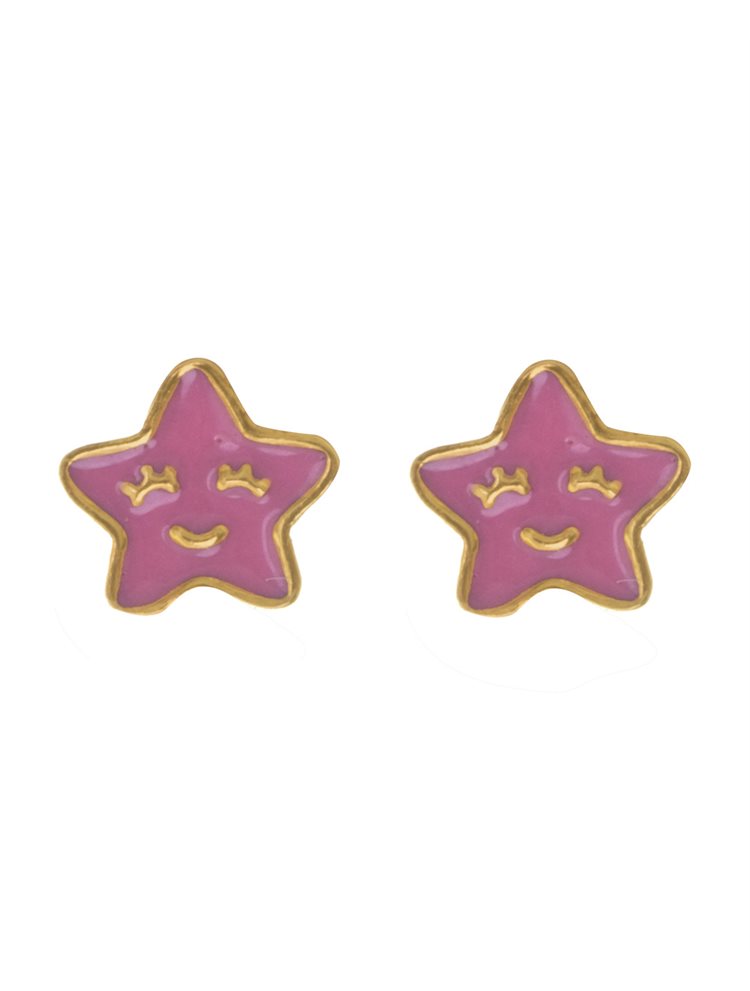 Παιδικό ζευγάρι σκουλαρίκια καρφωτό από επιχρυσωμένο ασήμι 925 με αστεράκια