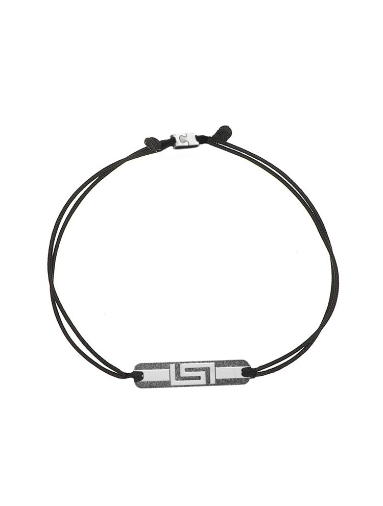 Ανδρικό βραχιόλι από ασήμι 925 με αμμοβολή σε μαύρο πλατίνωμα με σχέδιο μαίανδρου