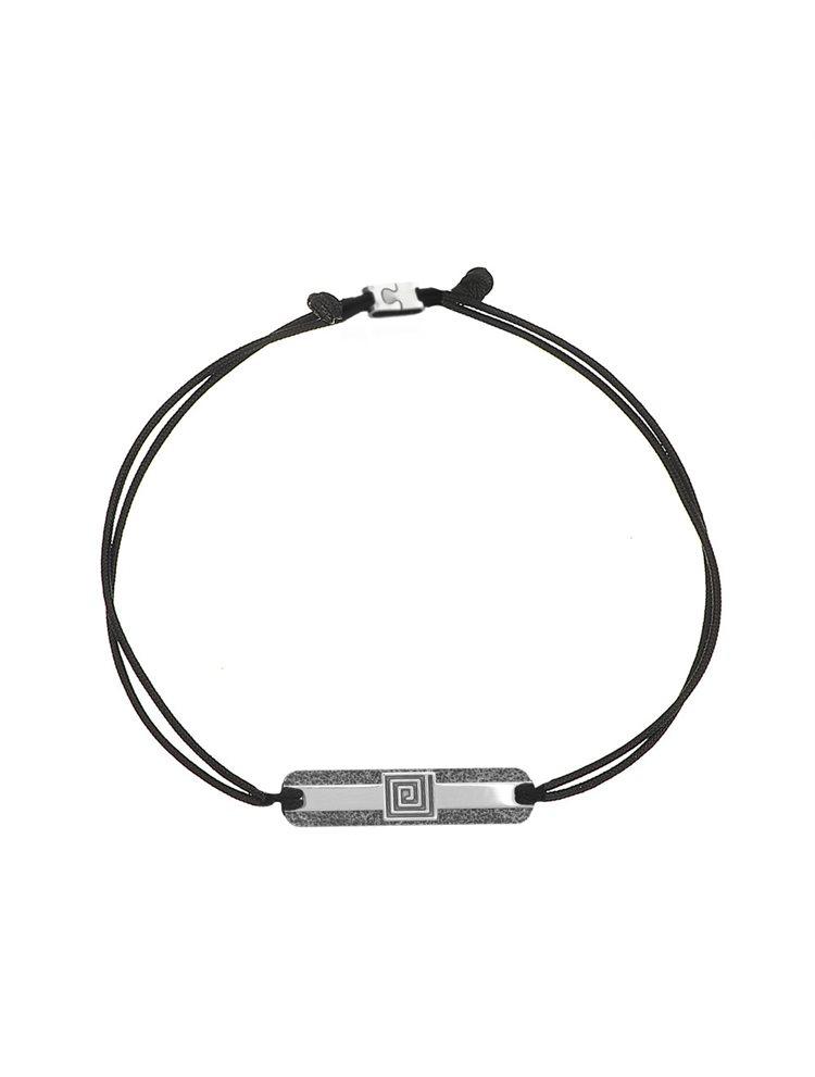 Ανδρικό βραχιόλι από ασήμι 925 με αμμοβολή σε μαύρο πλατίνωμα με σχέδιο μαίανδρου