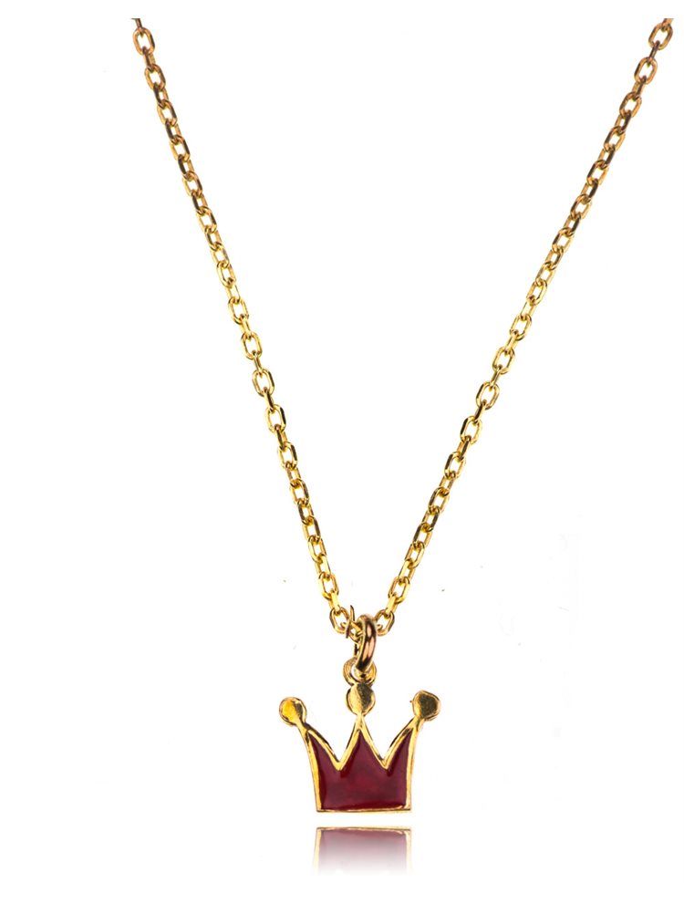 Παιδικό μοντέρνο κολιέ για κορίτσι από επιχρυσωμένο ασήμι 925 κορώνα με σμάλτο