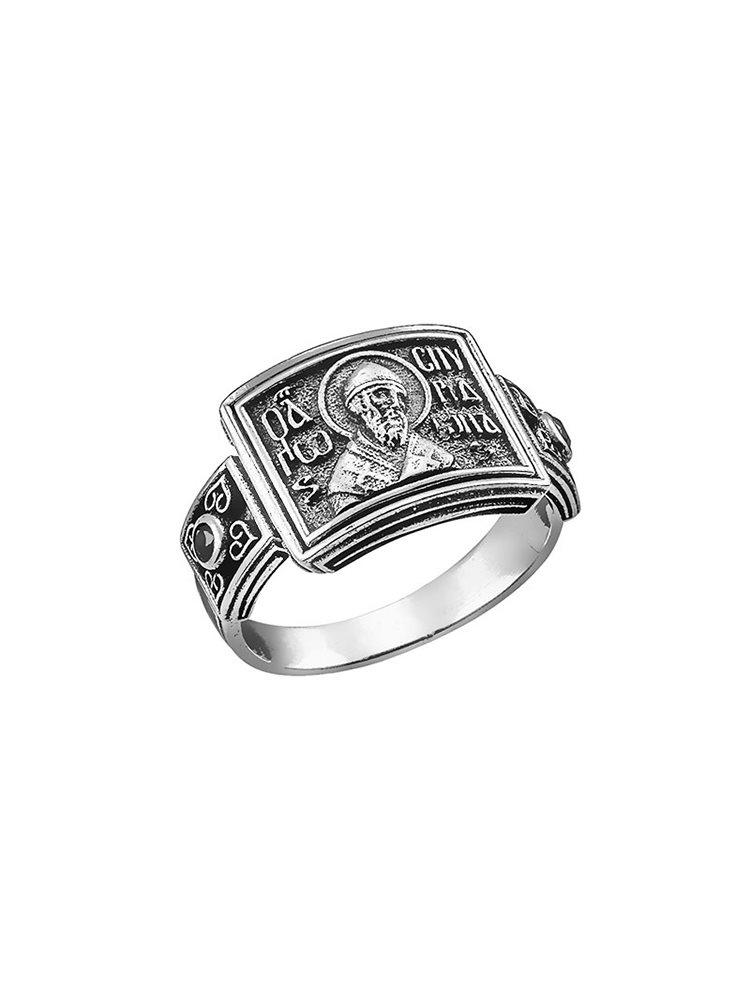 Ανδρικό δαχτυλίδι χειροποίητο από ασήμι 925 με τον Άγιο Σπυρίδωνα