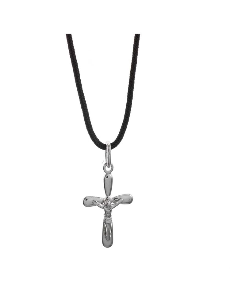 Ανδρικό κολιέ σταυρός από ασήμι 925 με αυξομειώμενο κορδόνι