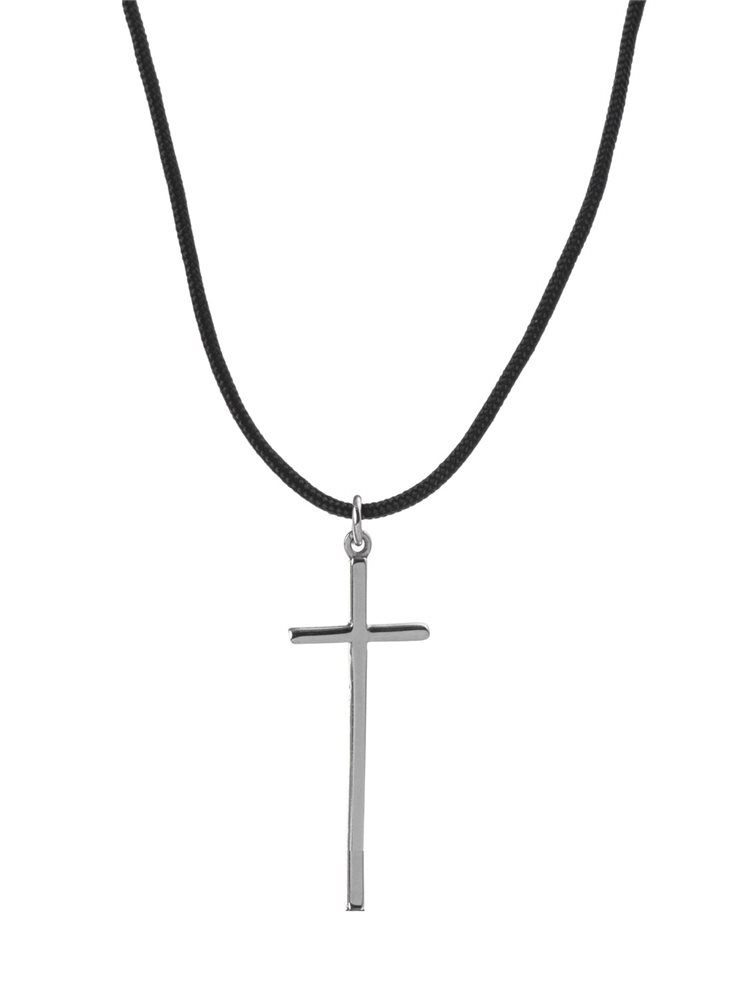 Ανδρικό κολιέ από ασήμι 925 διακριτικό σταυρός με αυξομειώμενο κορδόνι