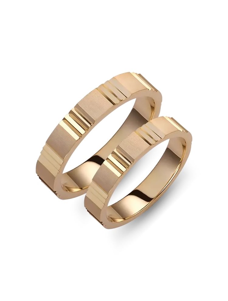 Χρυσές βέρες γάμου συλλογή Edge από χρυσό Κ14