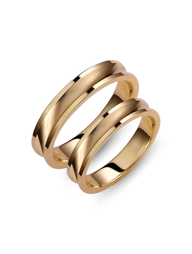 Χρυσές βέρες γάμου συλλογή Edge από χρυσό Κ14