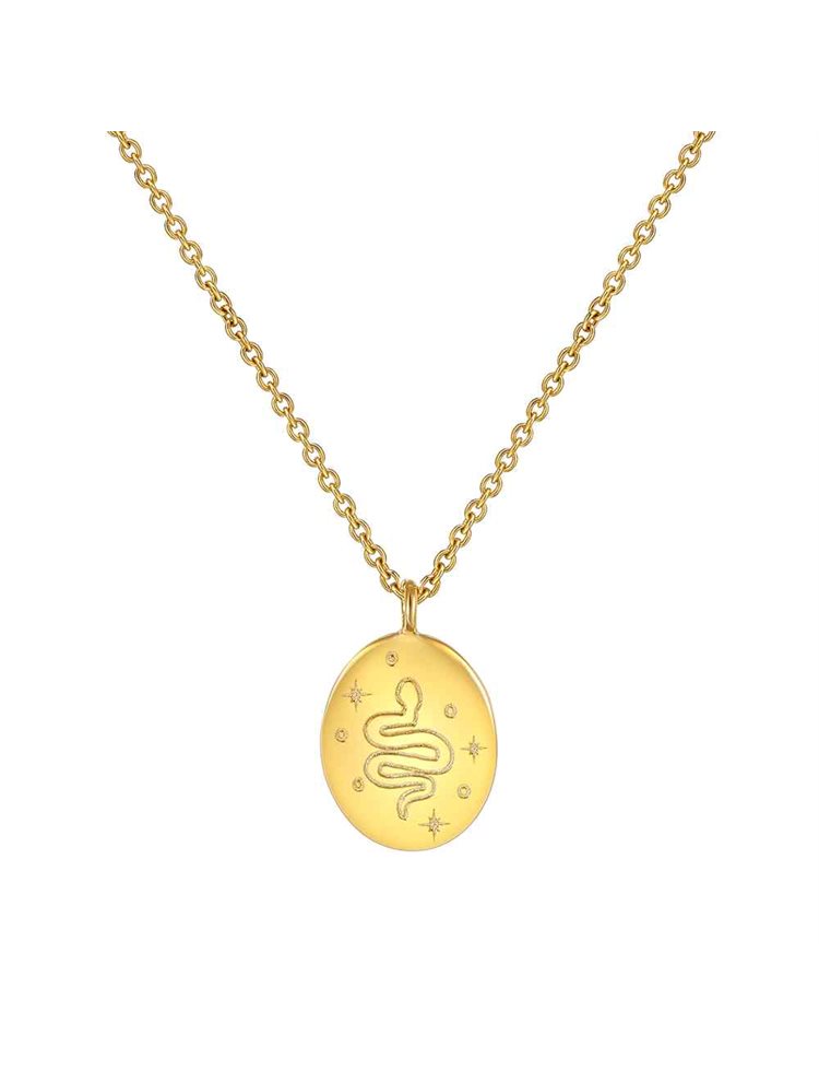 Κολιέ επιχρυσωμένο ασήμι 925 με φίδι