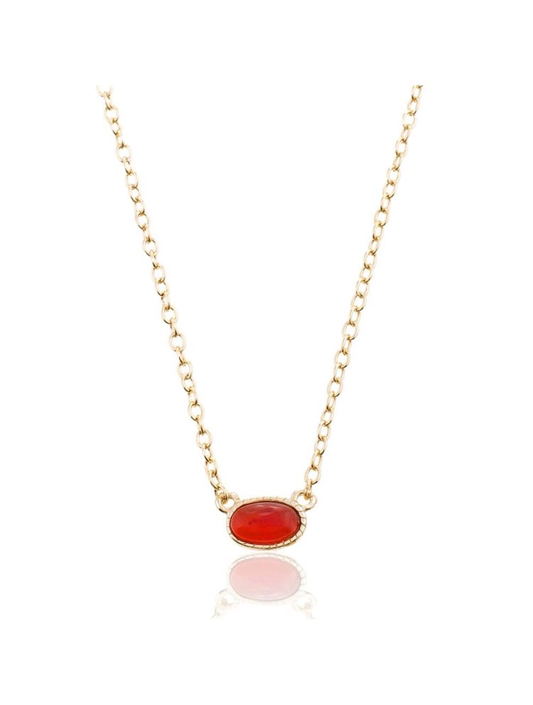 Κολιέ επιχρυσωμένο ασήμι 925 με κορνεόλη