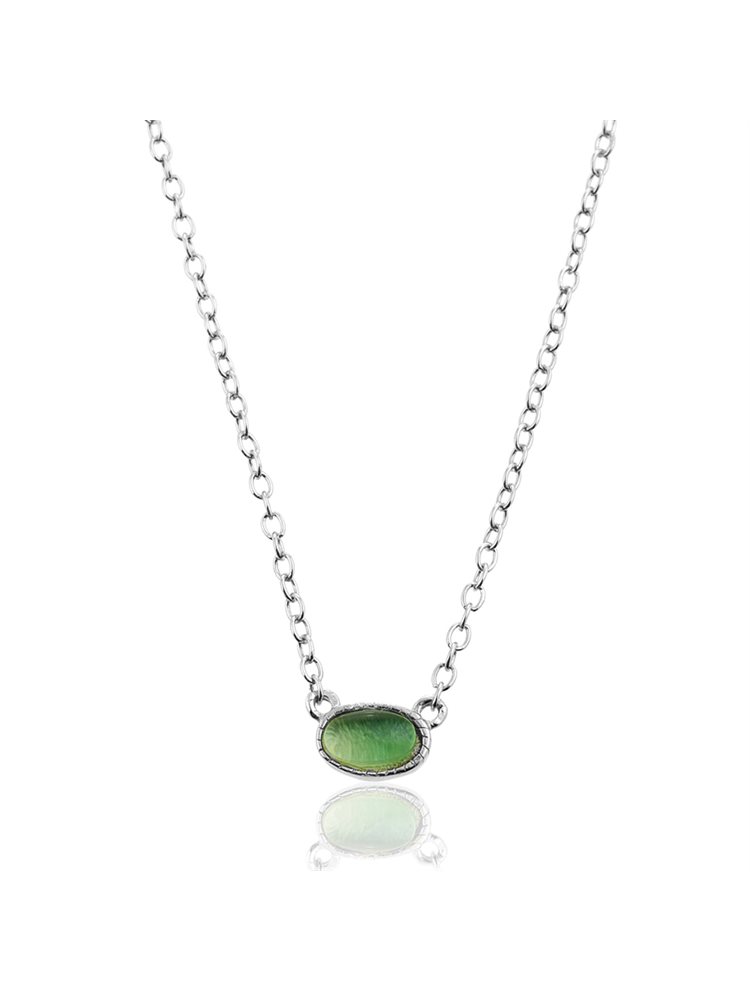 Κολιέ ασήμι 925 με πράσινο όνυχα