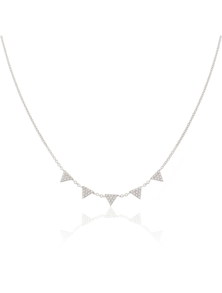 Κολιέ ασήμι 925 με τρίγωνα και ζιργκόν