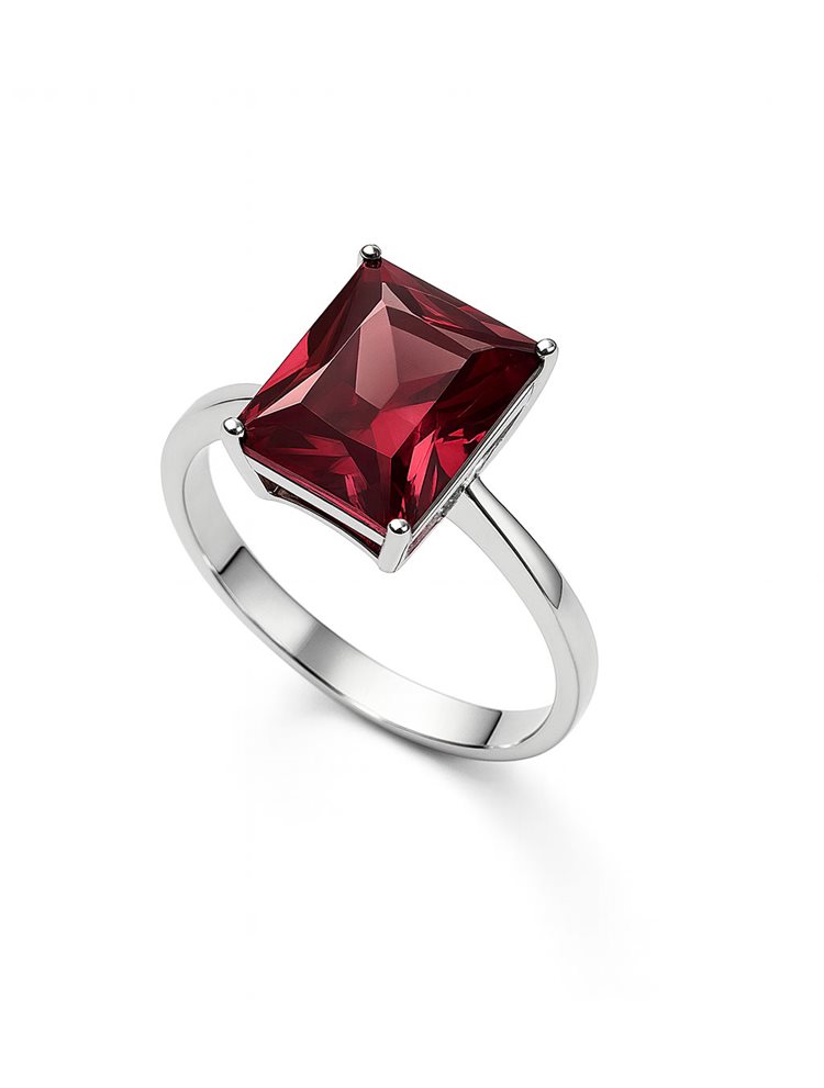 Δαχτυλίδι Ασήμι 925 με Κόκκινη Πέτρα ζιργκόν