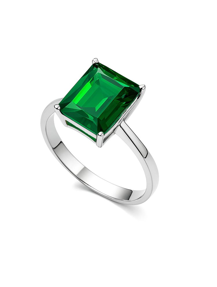 Δαχτυλίδι Ασήμι 925 με Πράσινη Πέτρα ζιργκόν