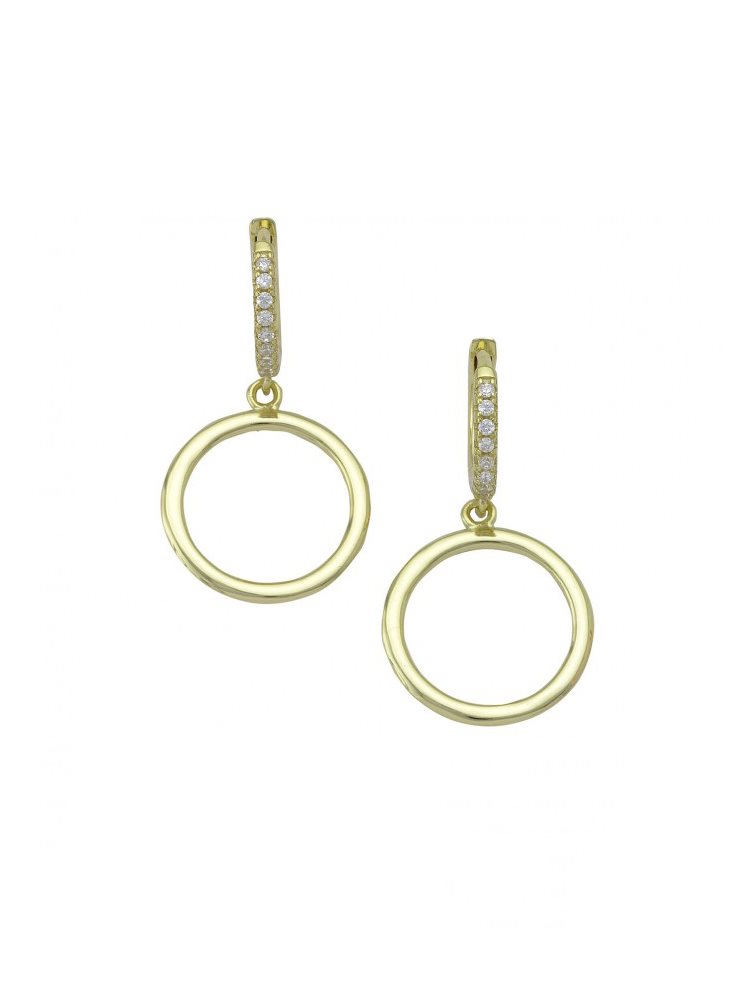 Διπλά κρικάκια σε επιχρυσωμένο ασήμι 925 με πέτρες ζιργκόν