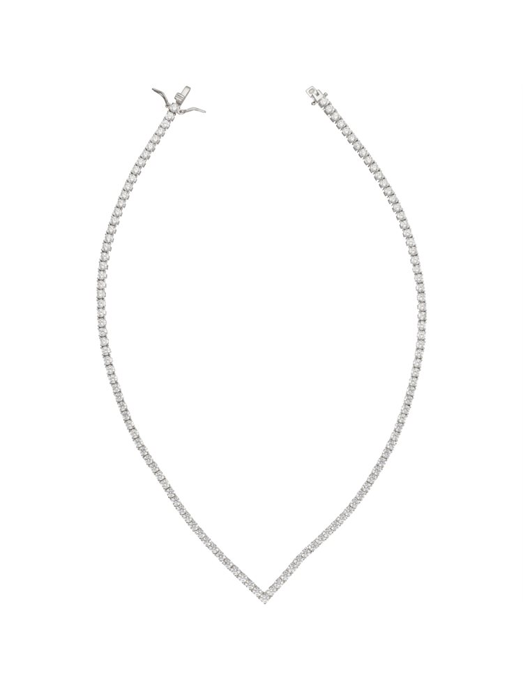 Γυναικείο Κολιέ Ασημί 925 Πλατινωμένο με Ζιργκόν – Λαμπερό Διαχρονικό Κόσμημα