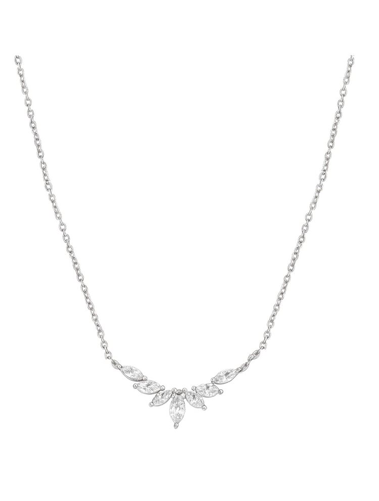 Κολιέ ασήμι 925 με πέτρες ζιργκόν μαρκίζ